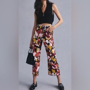 COPY - Anthropologie Maeve The Colette Cropped Wide Leg Trousers Sz 27